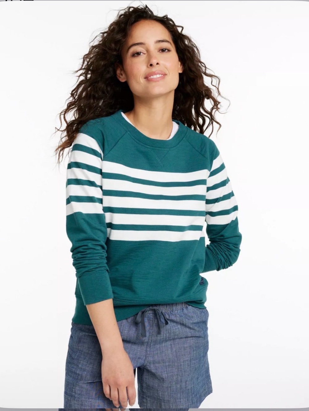 L.L.Bean | Striped Peak Island Crewneck | Medium